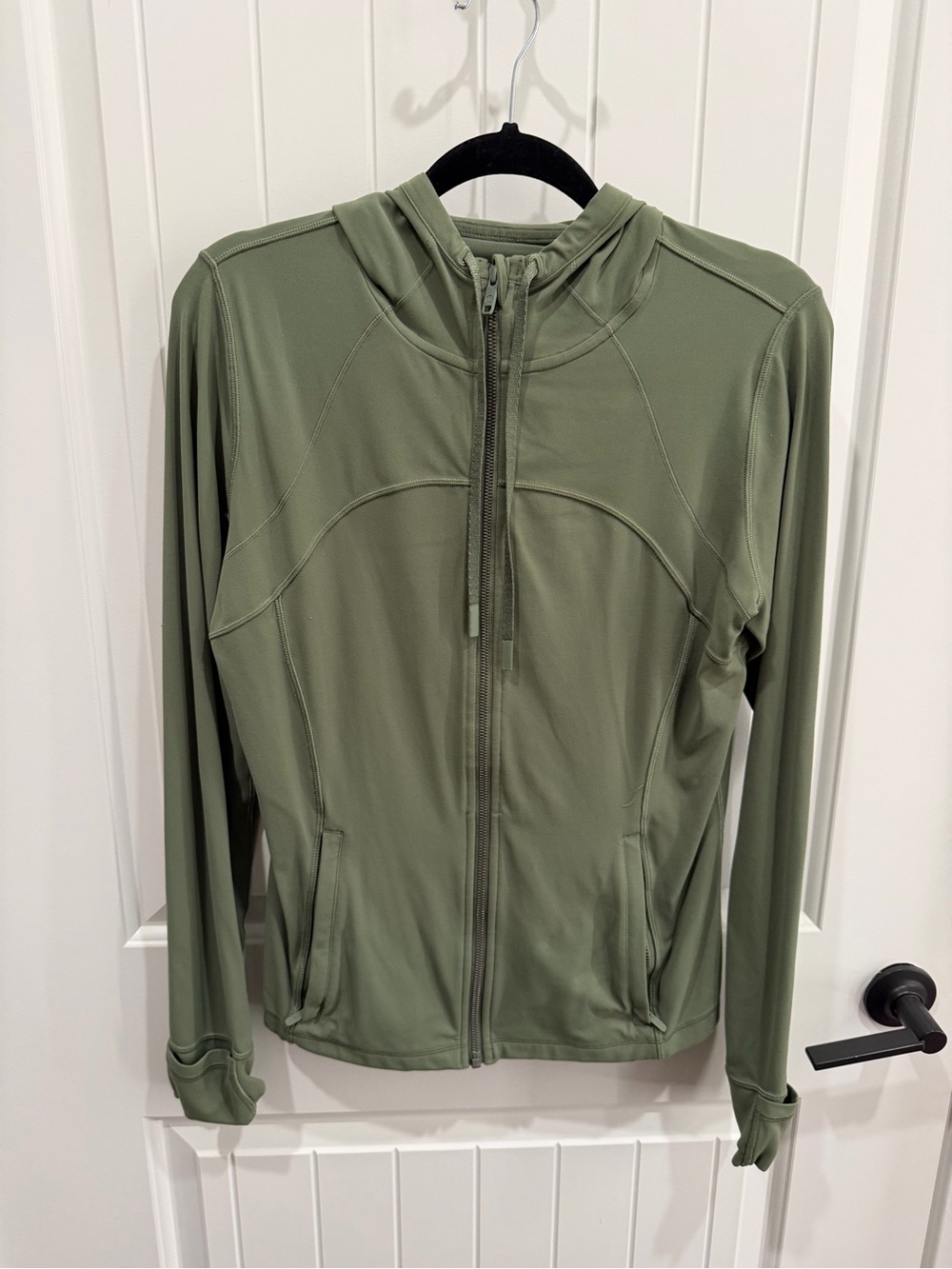 Lululemon Hooded Define Nulu Jacket Olive Green Size 12 Full Zip